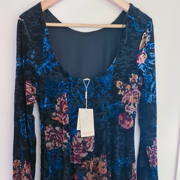 Monsoon Velvet Floral Dress - Picture 3 of 7